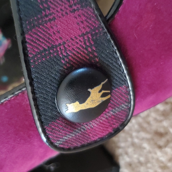 Babycham Burgundy Plaid Heels - Picture 5 of 9